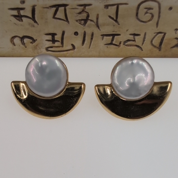 J. Crew Gold and Silver Geometric Earrings - Picture 1 of 5
